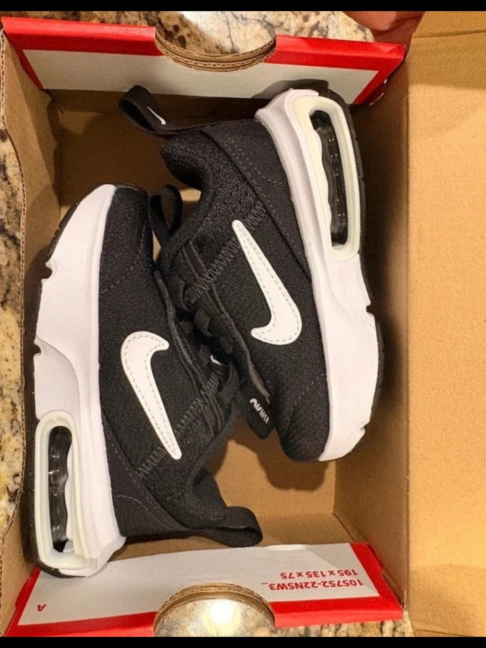 Nike Kids Black and White Air Visible Cushion Sneakers